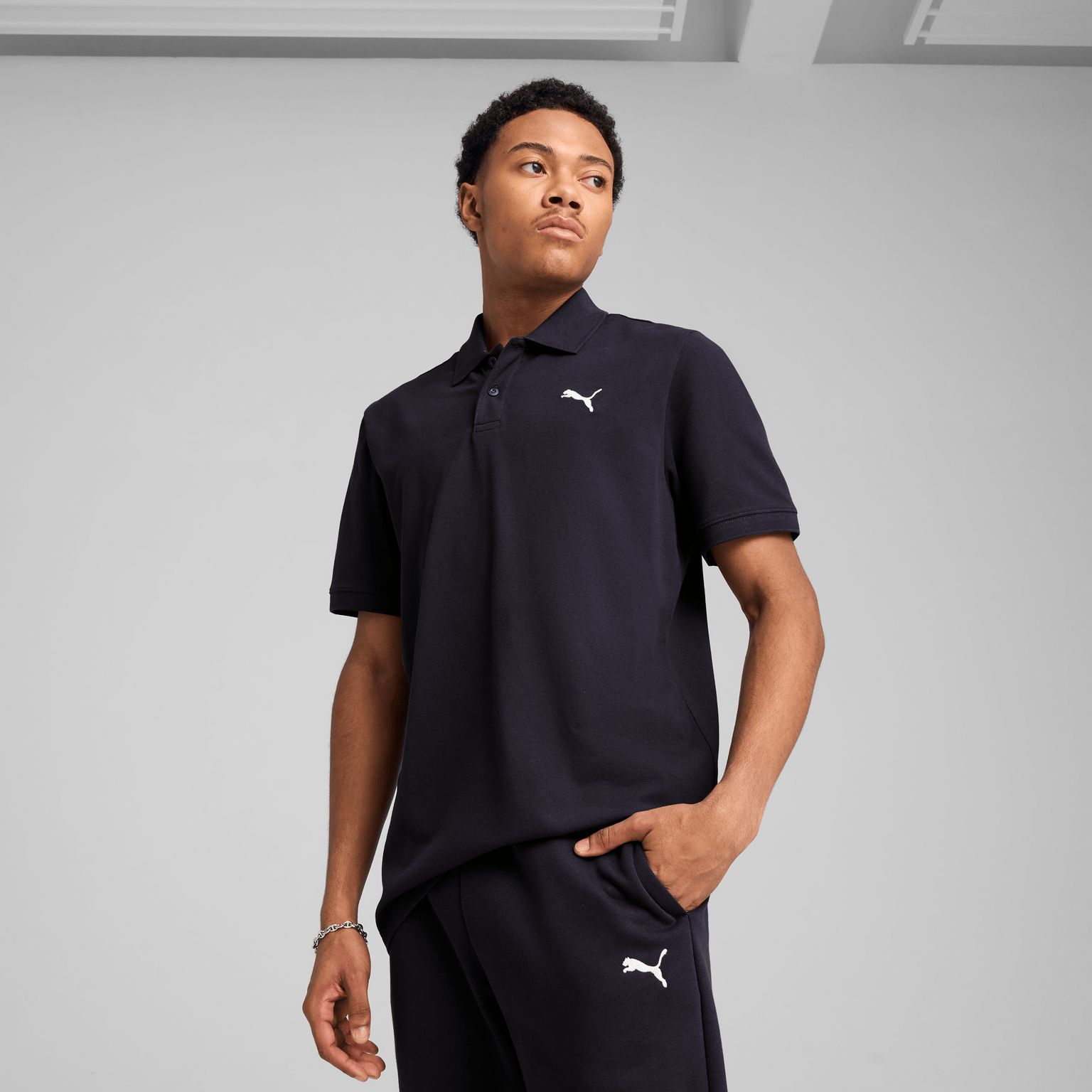 Puma Essential No. 1 Logo Pique Polo, мужская рубашка-поло