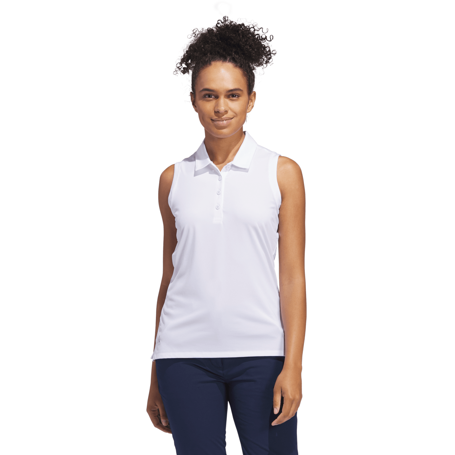 Adidas Golf Ultimate365 Solid Sleeveless Polo Shirt, женская рубашка-поло без рукавов