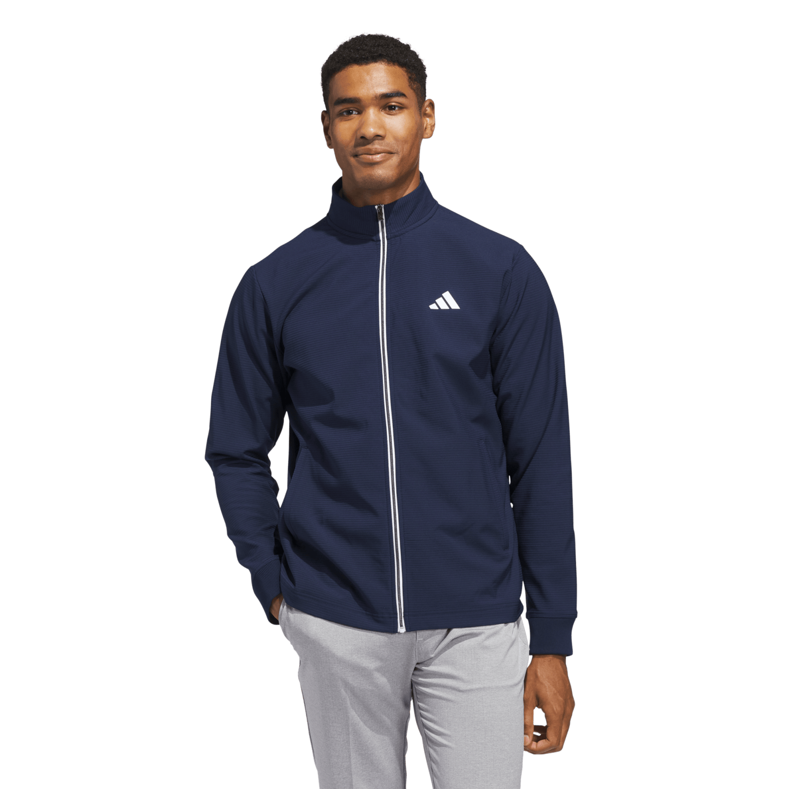 Adidas Golf Ultimate365 Текстурированная мужская куртка для гольфа с молнией во всю длину
