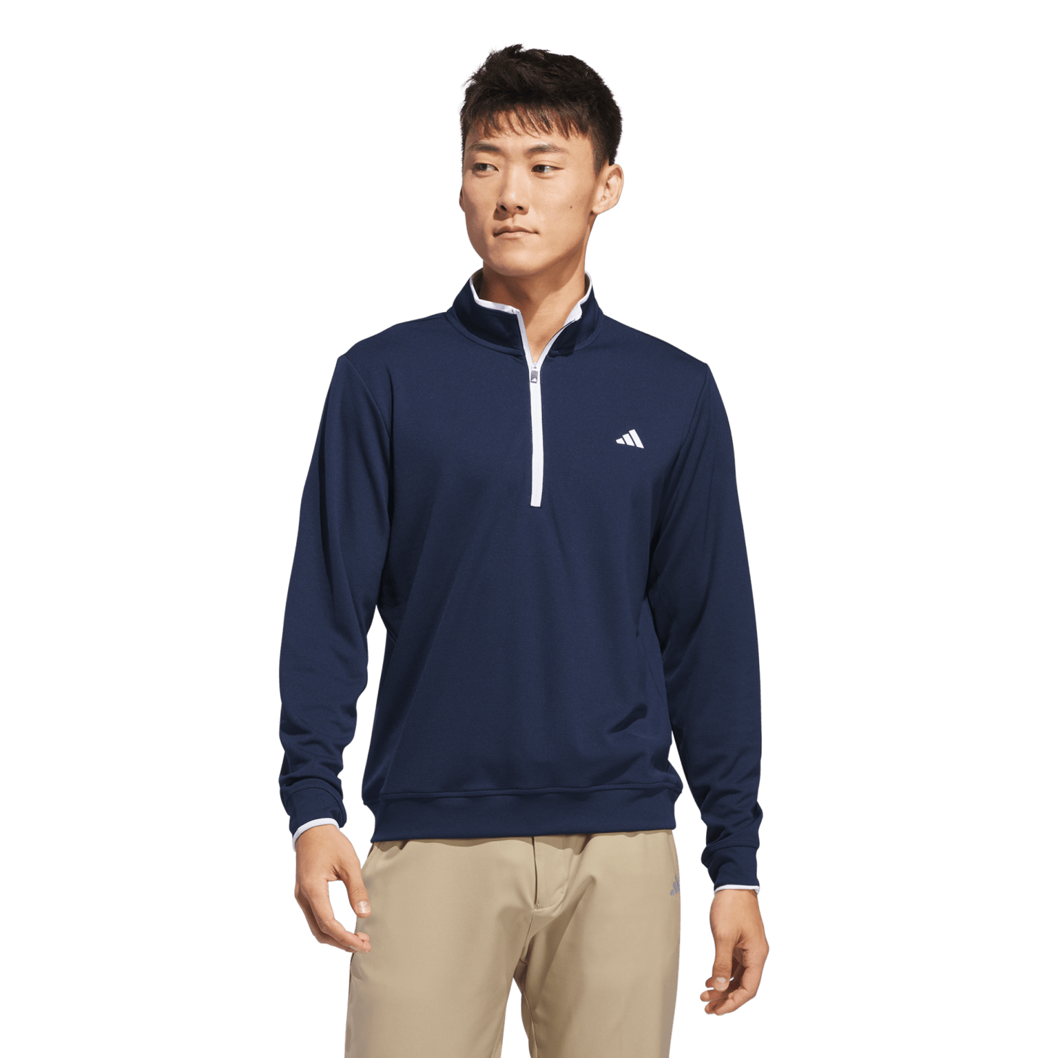 Легкая мужская рубашка для гольфа Adidas Golf с молнией на четверть