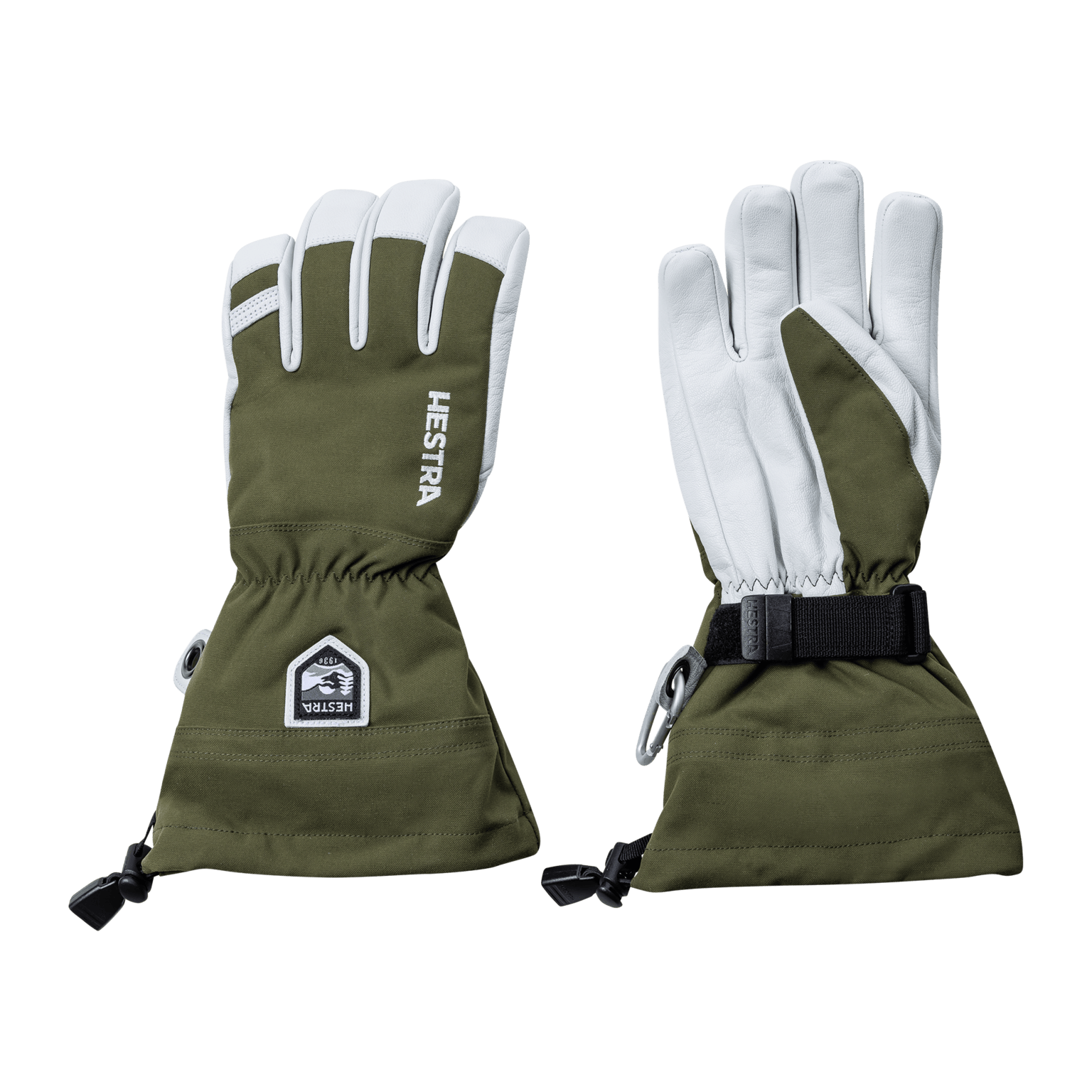 Hestra Alpine Glove Army кожаные Хели-ски - 5 пальцев 25/26, лыжные перчатки