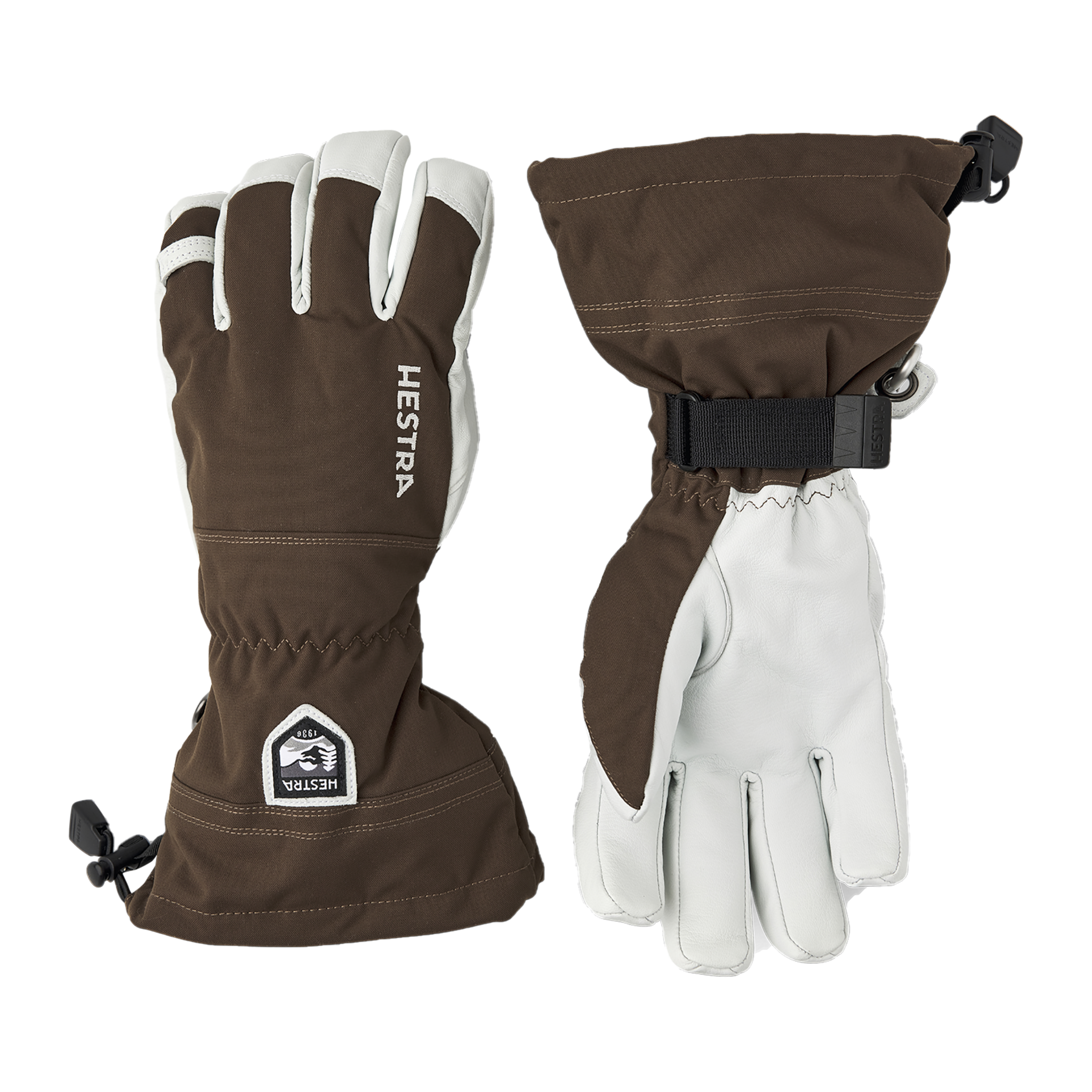 Hestra Alpine Glove Army кожаные Хели-ски - 5 пальцев 25/26, лыжные перчатки